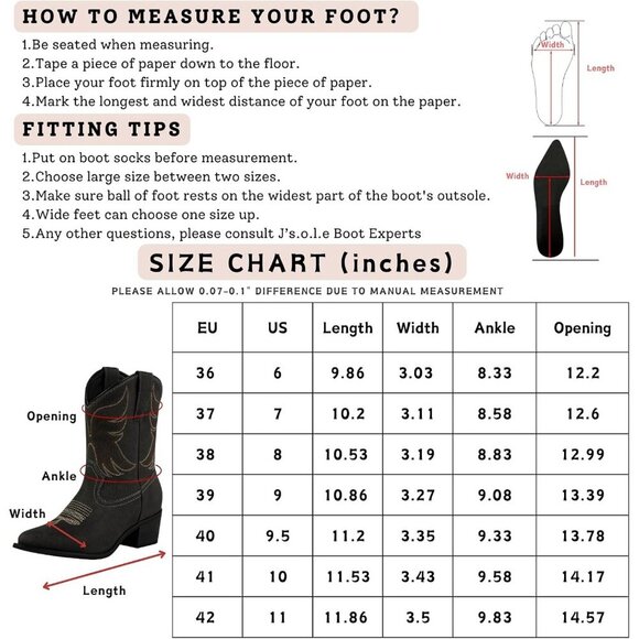 🆕 Black Faux Leather Western Cowgirl Ankle Boots Snip Toe Fashion Booties - Picture 6 of 6